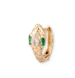 Load image into Gallery viewer, EMERALD EYES MARQUISE DIAMOND HEAD SNAKE MINI HOOP - Millo Jewelry