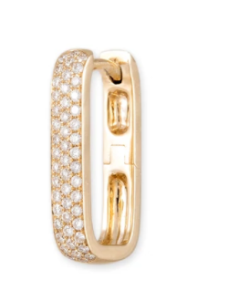 RECTANGLE PAVE DIAMOND MINI HOOP - Millo Jewelry