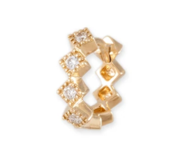 DIAMOND CENTER PRINCESS SHAPE MINI HOOP - Millo Jewelry