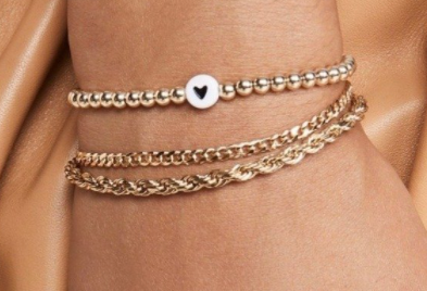 Black Heart Of Gold Ball Bracelet - Millo Jewelry