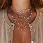 Load image into Gallery viewer, MULTI SHAPE MOONSTONE + DIAMOND SHAKER NECKLACE - Millo Jewelry