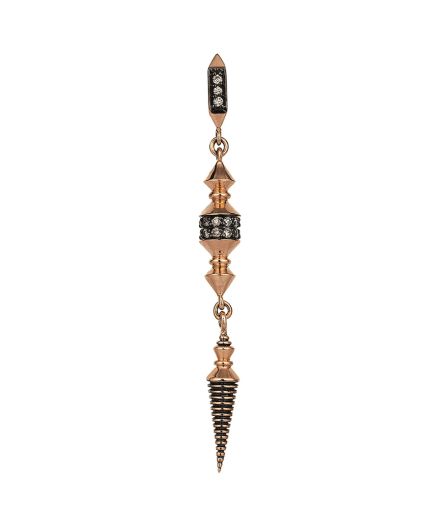 Short Dangling Conic Earring in Champagne Diamond - Millo Jewelry