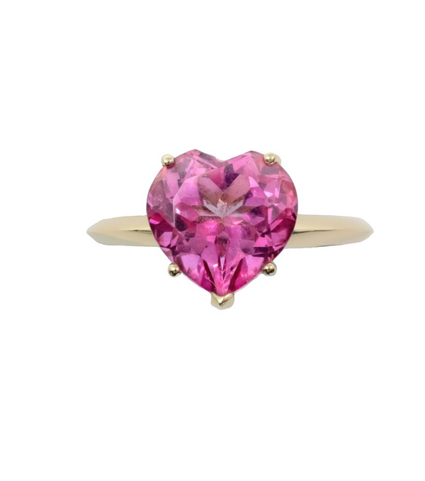 Rainbow Heart Ring in Pink Topaz - Millo Jewelry