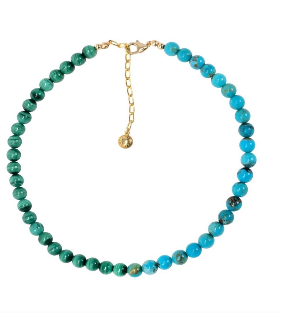 Turquoise + Malachite Collar Necklace - Millo Jewelry