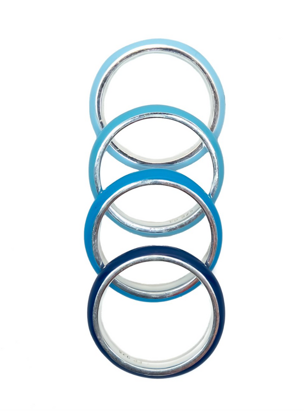 The Ombre Set of Four Thin Enamel Stacking Rings - Millo Jewelry