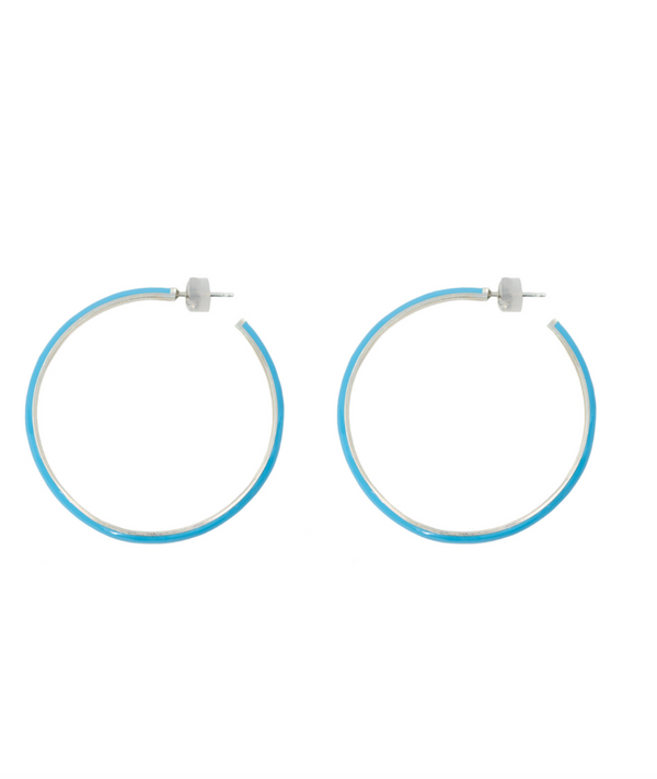 The Large Enamel Hoop Earrings - Millo Jewelry