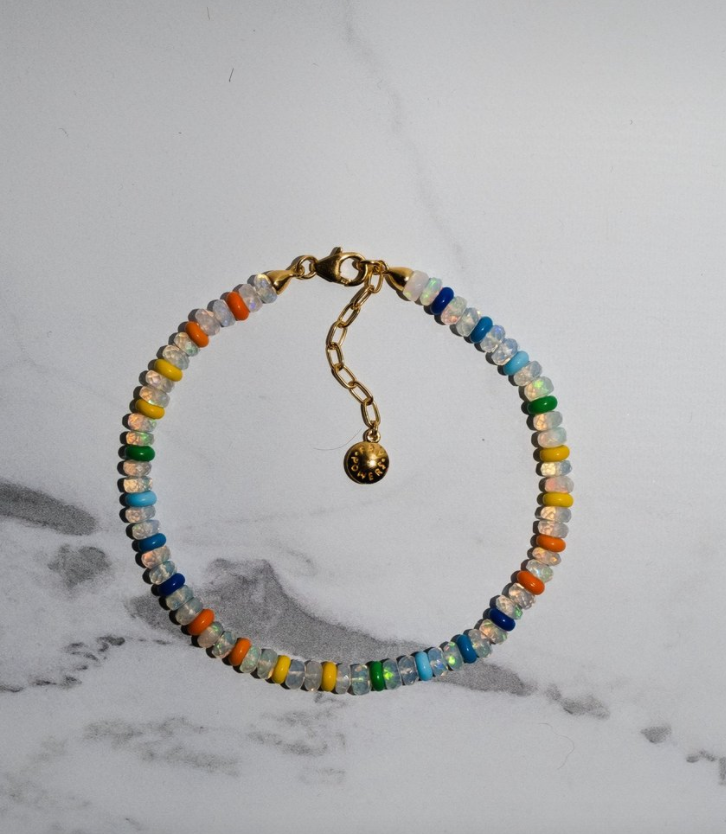 Opal Ankle Bracelet in Piña Colada - Millo Jewelry