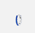 Load image into Gallery viewer, 8mm Lapis Eternity Hoop Earring - Millo Jewelry