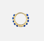 Load image into Gallery viewer, 6.5mm Lapis Eternity Hoop Earring - Millo Jewelry