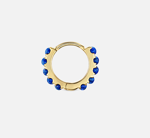 6.5mm Lapis Eternity Hoop Earring - Millo Jewelry