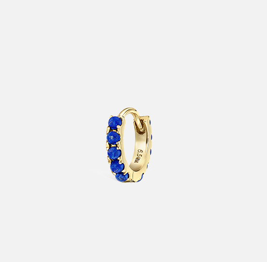 6.5mm Lapis Eternity Hoop Earring - Millo Jewelry