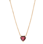 Load image into Gallery viewer, Ruby Solitaire Heart Necklace - Millo Jewelry
