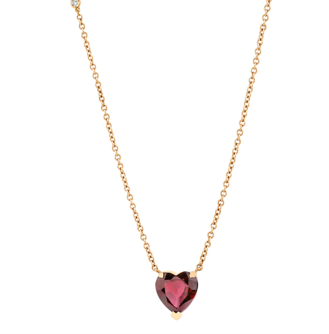 Ruby Solitaire Heart Necklace - Millo Jewelry