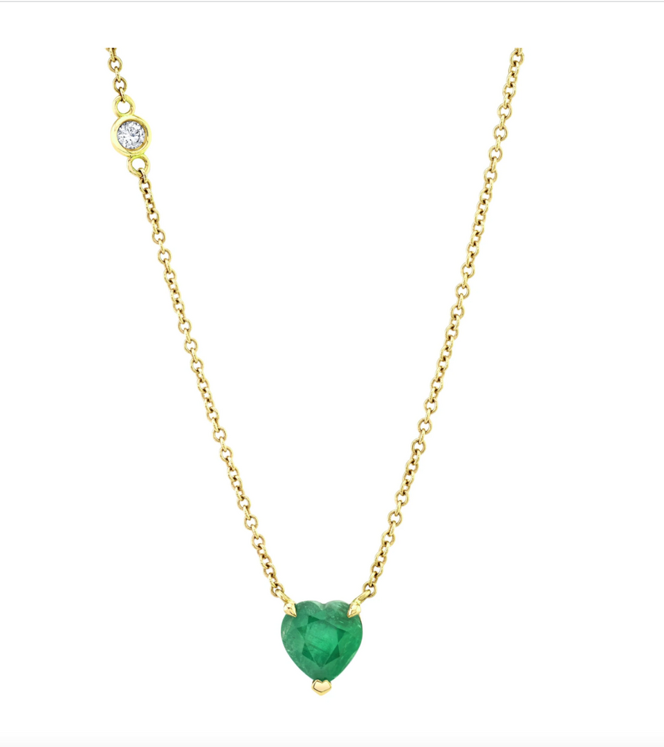 Emerald Heart Solitaire Necklace - Millo Jewelry