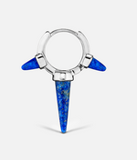 Load image into Gallery viewer, 8mm Lapis Triple Long Spike Hoop Earring - Millo Jewelry