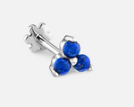 Load image into Gallery viewer, Large Lapis Trinity Threaded Stud Earring - Millo Jewelry
