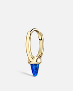 Load image into Gallery viewer, 6.5mm Single Short Lapis Spike Non-Rotating Hoop Earring - Millo Jewelry
