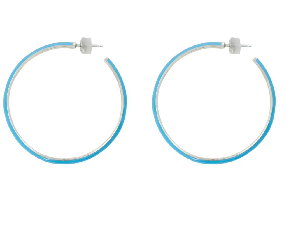 The Large Enamel Hoop Earrings - Millo Jewelry