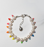 Load image into Gallery viewer, Enamel Studded Pearl Bracelet - Millo Jewelry
