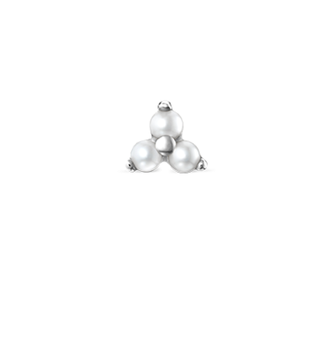 Pearl Trinity Threaded Stud Earring - Millo Jewelry