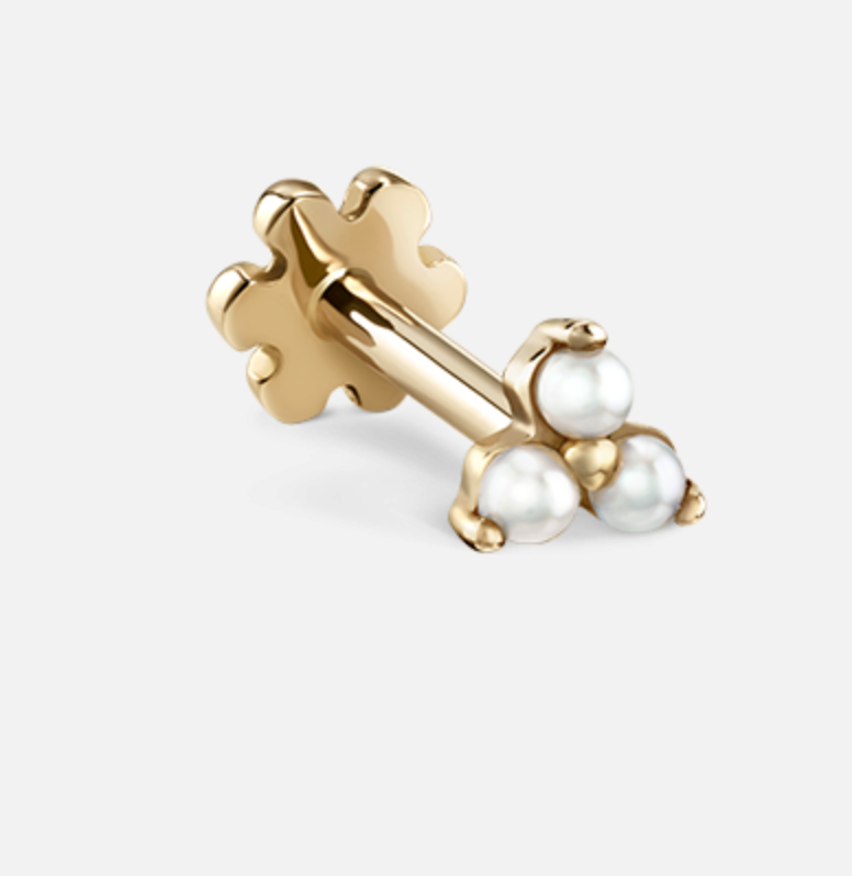 Pearl Trinity Threaded Stud Earring - Millo Jewelry
