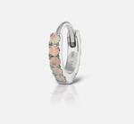 Load image into Gallery viewer, 6.5mm Opal Eternity Hoop Earring - Millo Jewelry