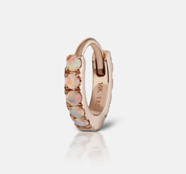 6.5mm Opal Eternity Hoop Earring - Millo Jewelry