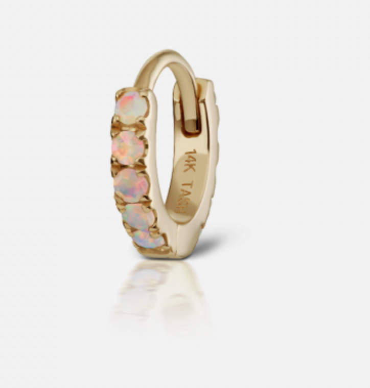 6.5mm Opal Eternity Hoop Earring - Millo Jewelry