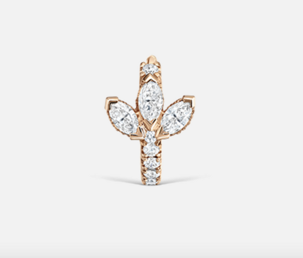 6.5mm Diamond Lotus Eternity Hoop Earring - Millo Jewelry