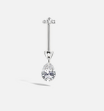 Load image into Gallery viewer, 4mm Floating Pear Diamond Charm Threaded Stud Earring - Millo Jewelry

