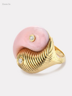 Load image into Gallery viewer, YIN YANG RING - PINK OPAL - Millo Jewelry
