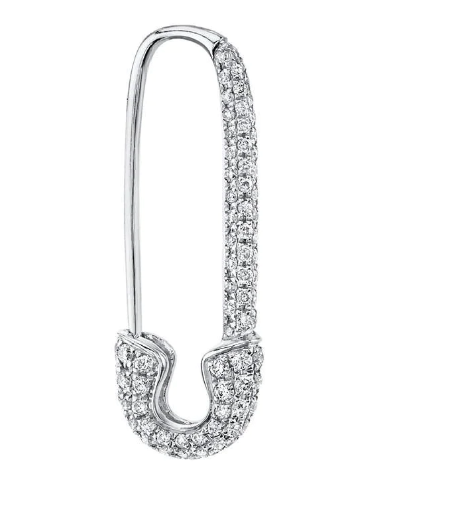 DIAMOND SAFETY PIN EARRING - Millo Jewelry