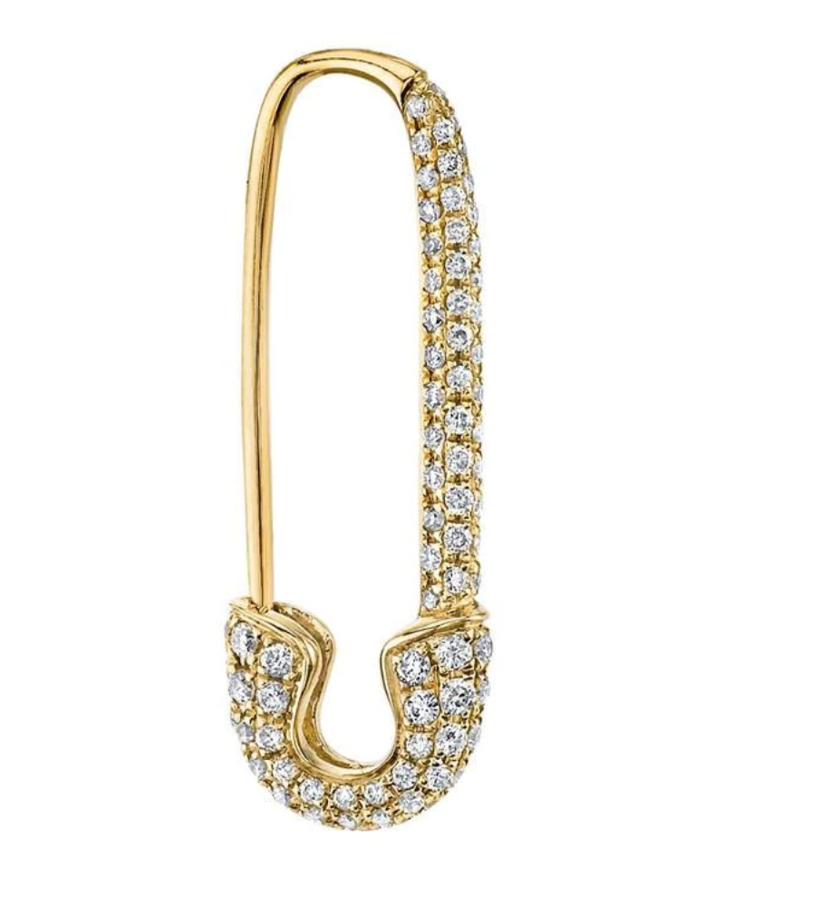 DIAMOND SAFETY PIN EARRING - Millo Jewelry