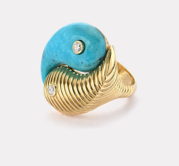 TURQUOISE YIN YANG RING - Millo Jewelry