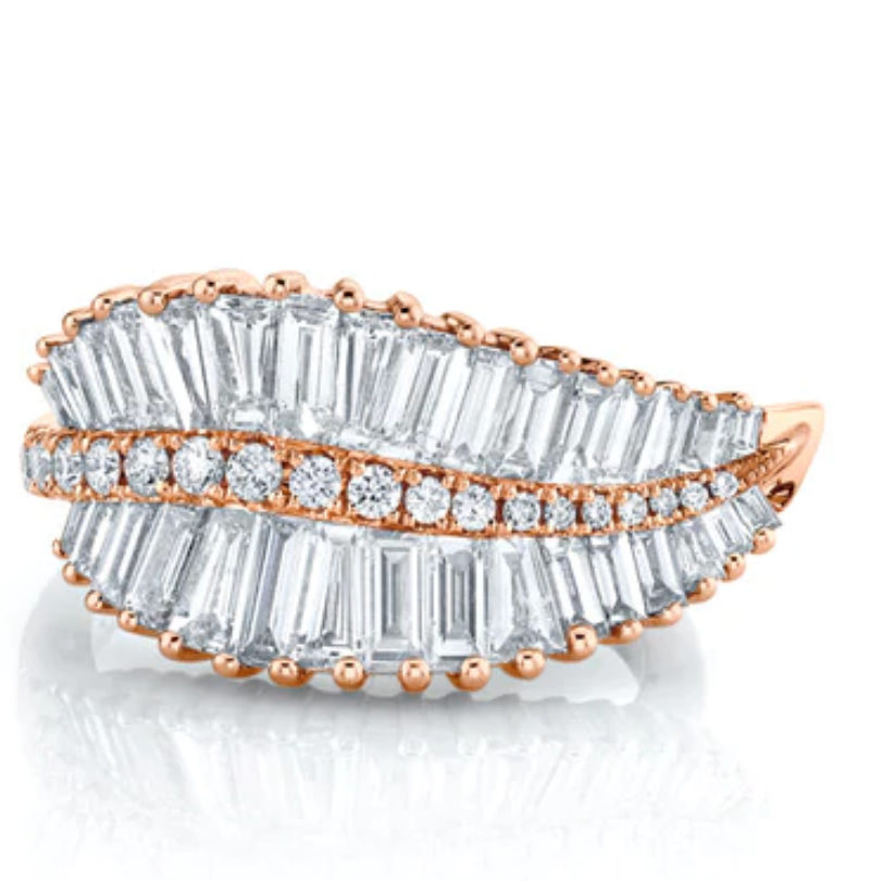 SIDEWAYS PALM LEAF DIAMOND RING - Millo Jewelry