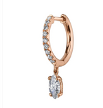 Load image into Gallery viewer, SINGLE DIAMOND HUGGIE WITH MARQUIS DIAMOND DROP - Millo Jewelry