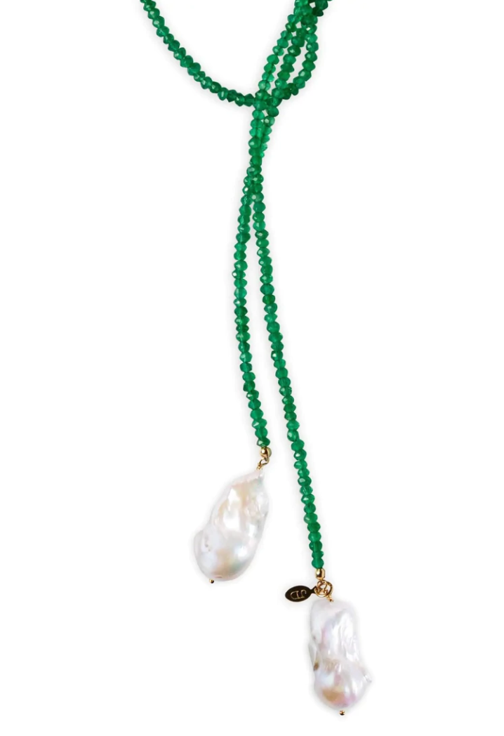 Green Onyx Classic Gemstone Lariat - Millo Jewelry