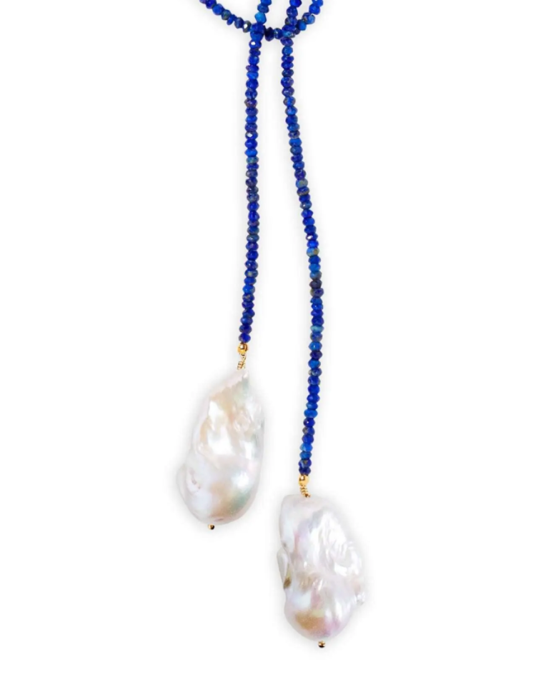 Lapis Classic Gemstone Lariat - Millo Jewelry