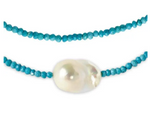 Load image into Gallery viewer, Turquoise Single Baroque Pearl Gemstone Necklace - Millo Jewelry