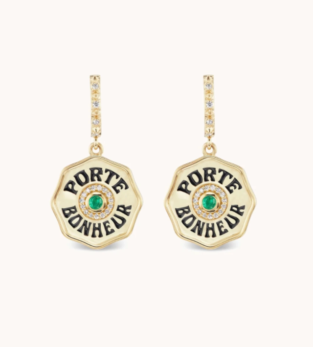 Mini Porte Bonheur Earrings Emerald - Millo Jewelry