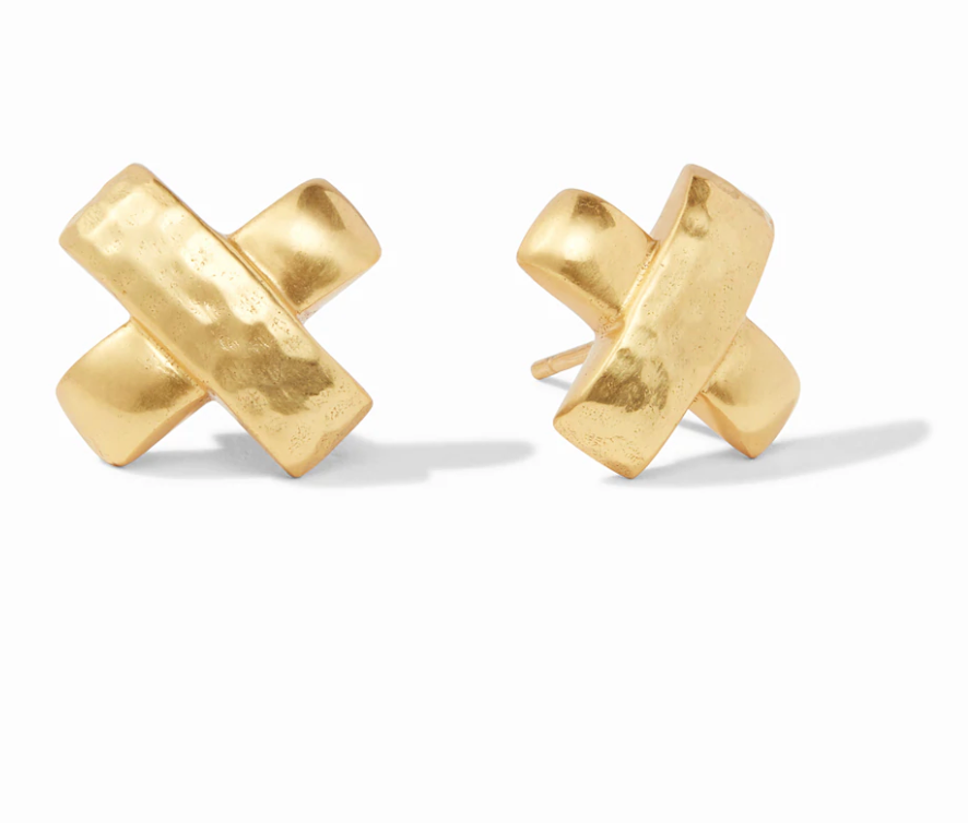 Catalina Gold X Stud Earrings - Millo Jewelry