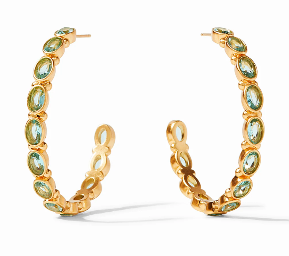 Mykonos Pearl Hoop Earrings- Large - Millo Jewelry