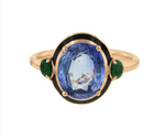 Load image into Gallery viewer, Blue Sapphire &amp; Emerald Ring - Millo Jewelry