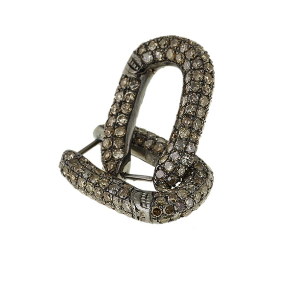 Link Earrings Brown Diamonds - Millo Jewelry