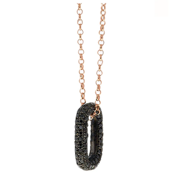 Link Pendant Black Diamonds - Millo Jewelry