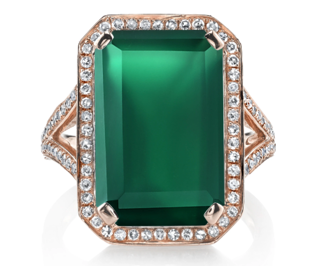GREEN ONXY PORTRAIT GEMSTONE RING - Millo Jewelry