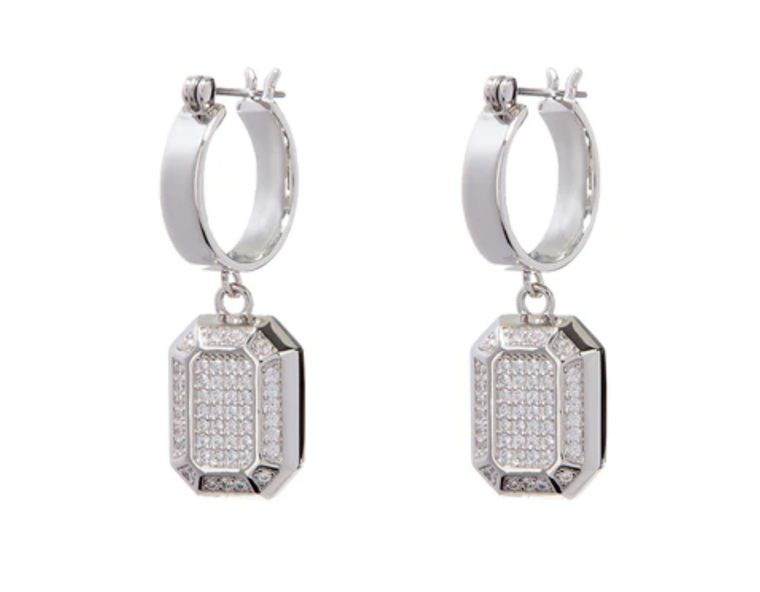 Faceted Diamond Statement Hoops - Millo Jewelry