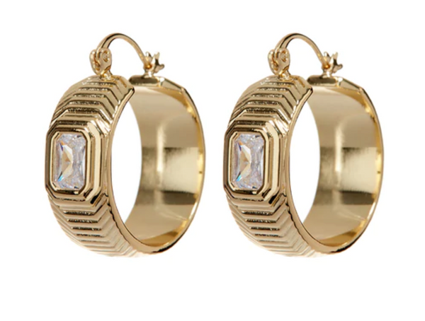 Ridged Pyramid Hoops - Millo Jewelry