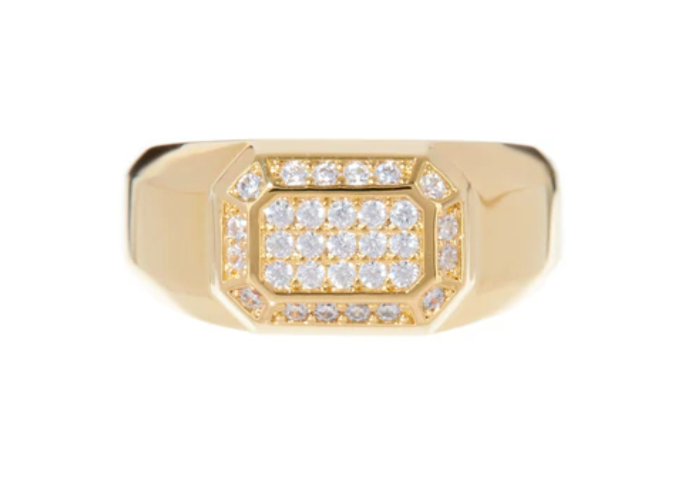 Faceted Diamond Signet Ring - Millo Jewelry