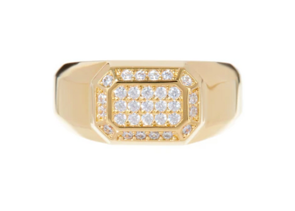 Faceted Diamond Signet Ring - Millo Jewelry
